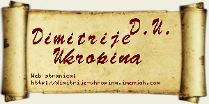 Dimitrije Ukropina vizit kartica